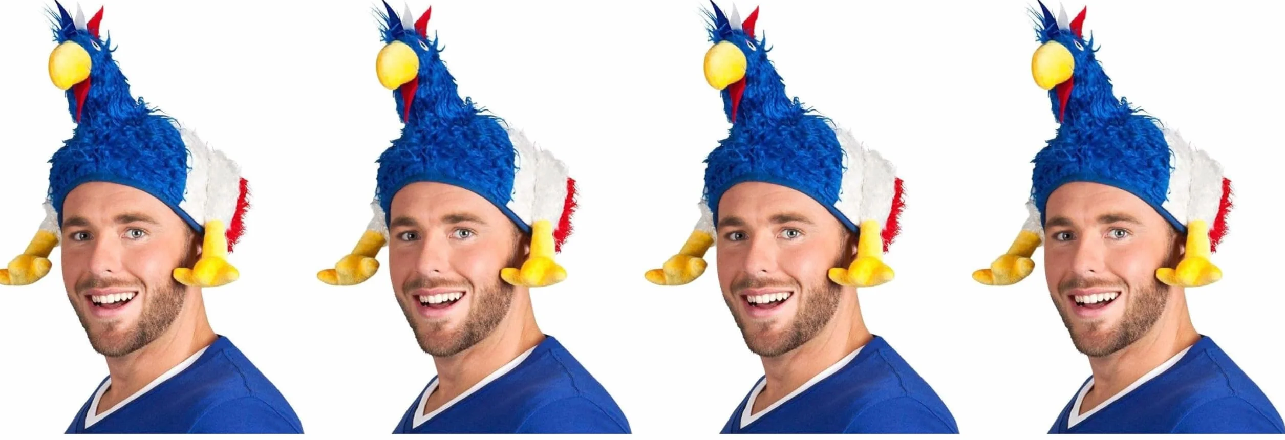 Boland Chapeau Poule Tricolore Bleu-Blanc-Rouge Fan Couvre-chef France Accessoire carnaval Fête à thème