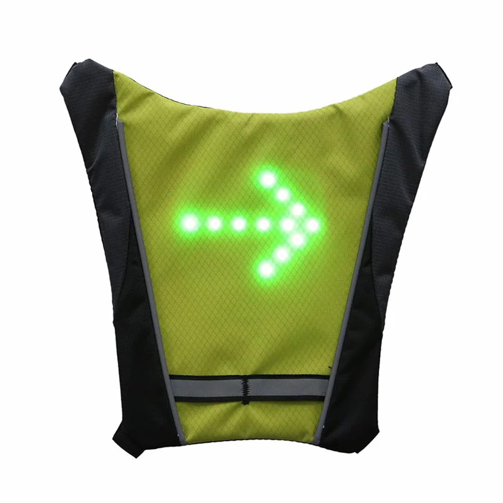 Gilet de Cyclisme LED Réfléchissant Clignotant avec Indicateur de Direction Rechargeable USB Avertissement Nuit