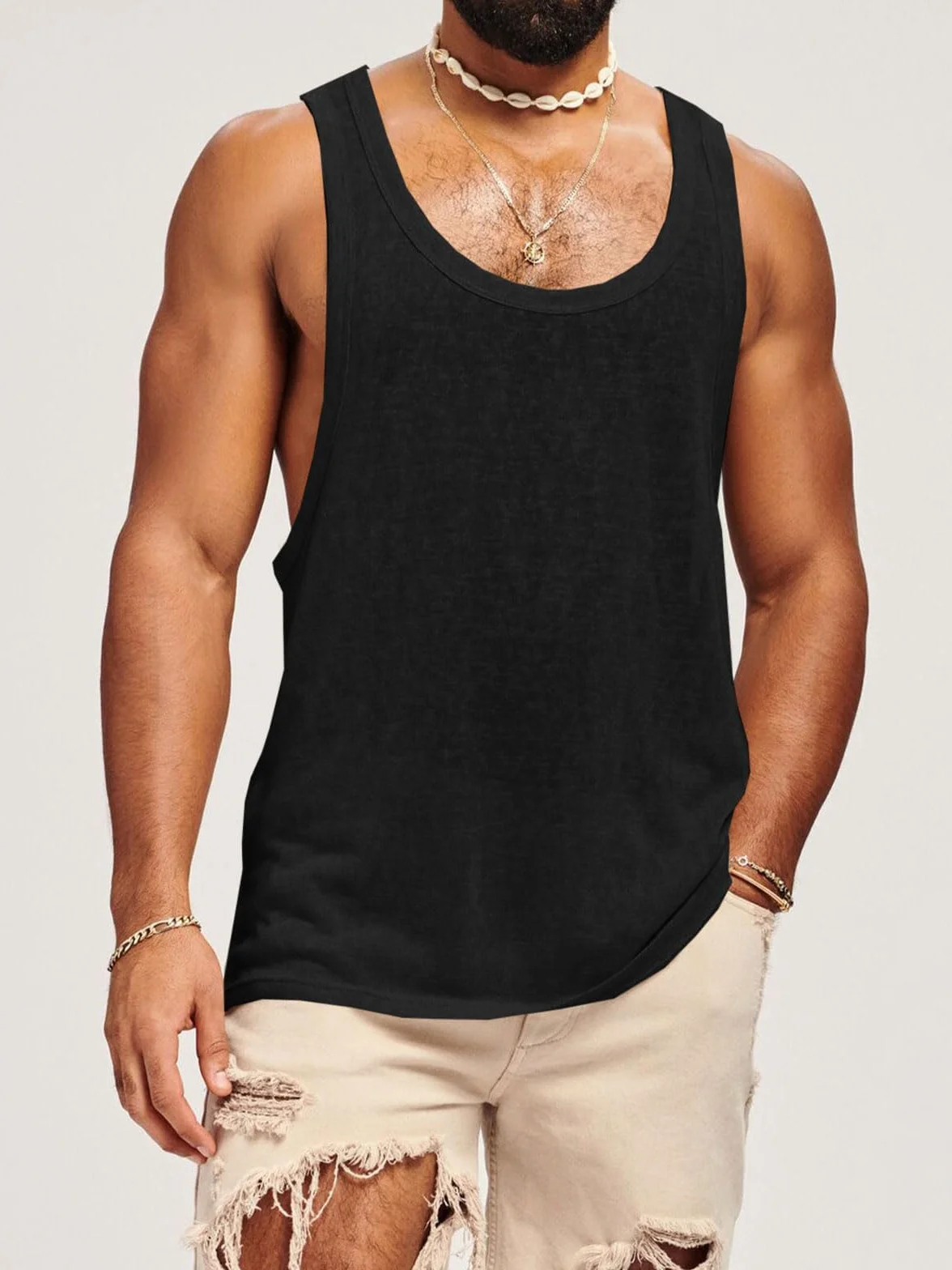 Runcati Débardeur sans manches pour homme Coton Fitness Gym Sport Maillot de corps