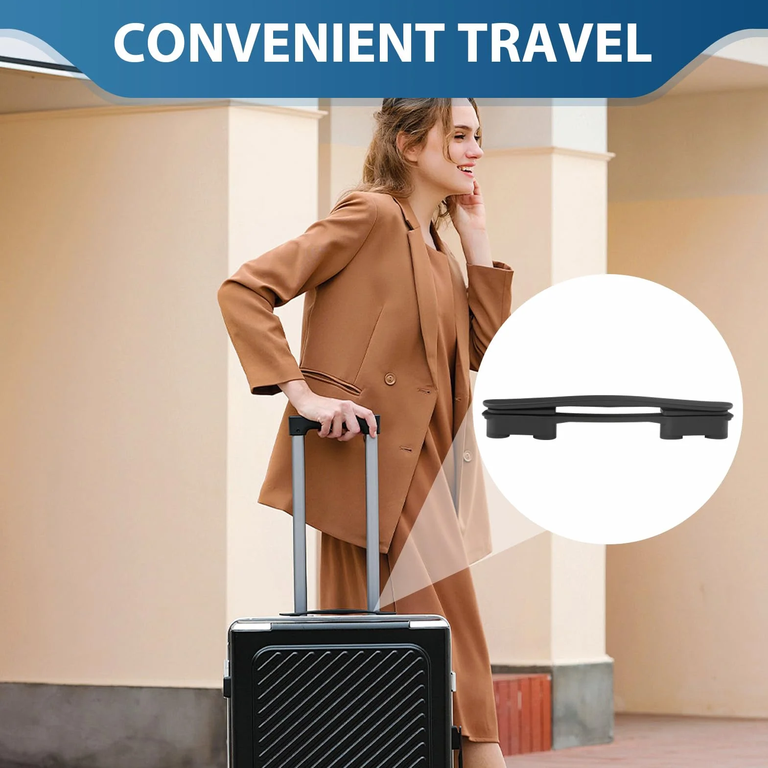 Poignée de Valise Télescopique Robuste Noire, Pièce de Remplacement pour Bagages de Voyage