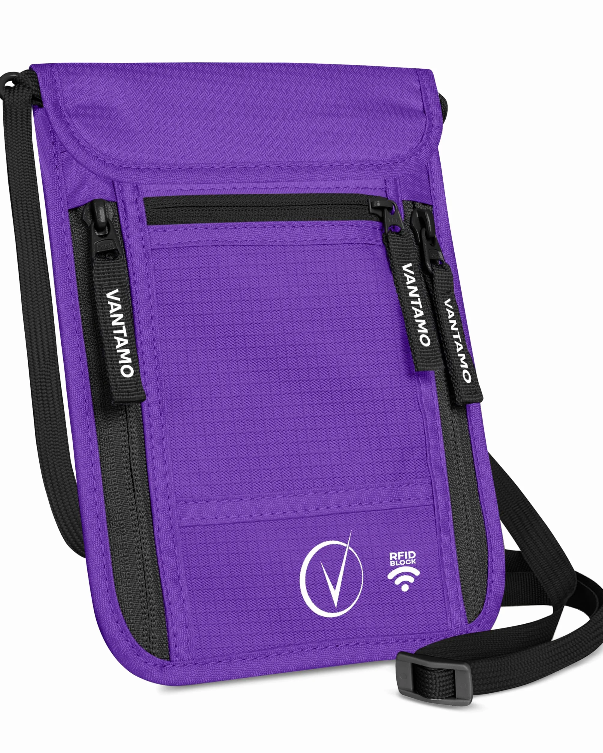 Porte-passeport de voyage de luxe avec protection RFID pour hommes et femmes, violet/noir
