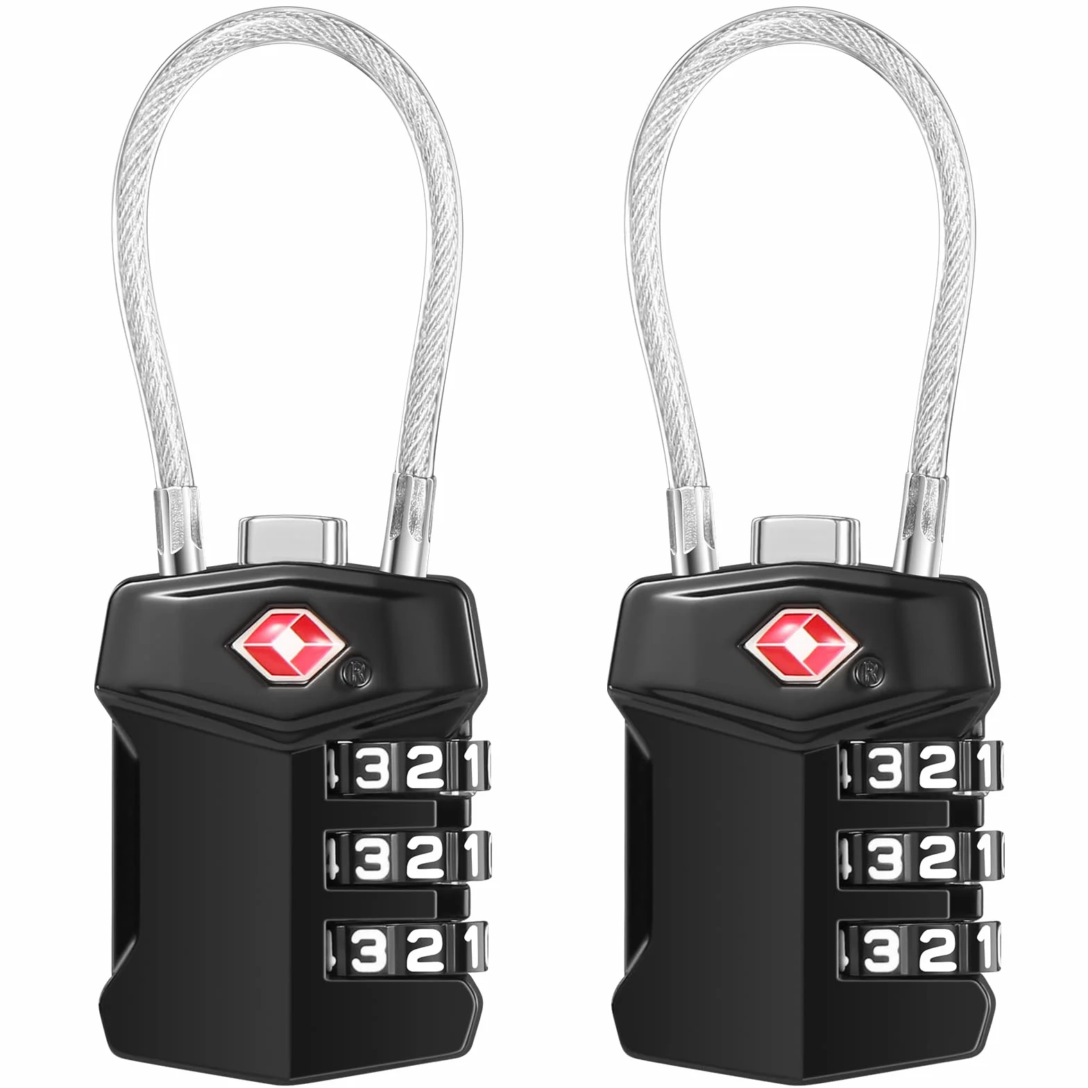 Blendura Cadenas TSA Valise 2 Pack Serrures à Bagages à Combinaison 3 Chiffres