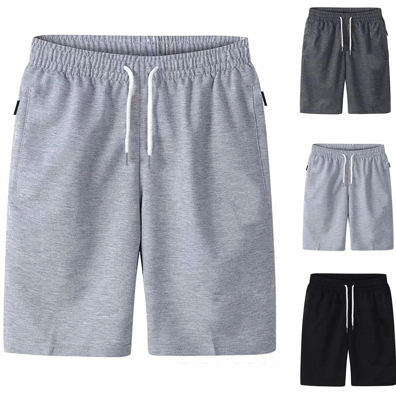 Short Cargo Homme Taille Élastique Cordon De Serrage Bermuda De Travail Lot De 3