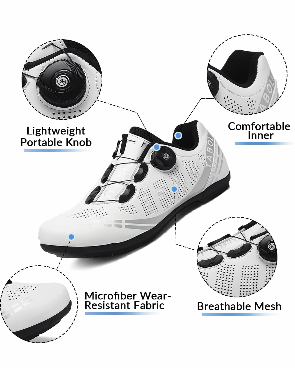 Chaussures de Cyclisme Route Hommes Femmes Caoutchouc Semelle Vélo sans Verrouillage 36-47 EU