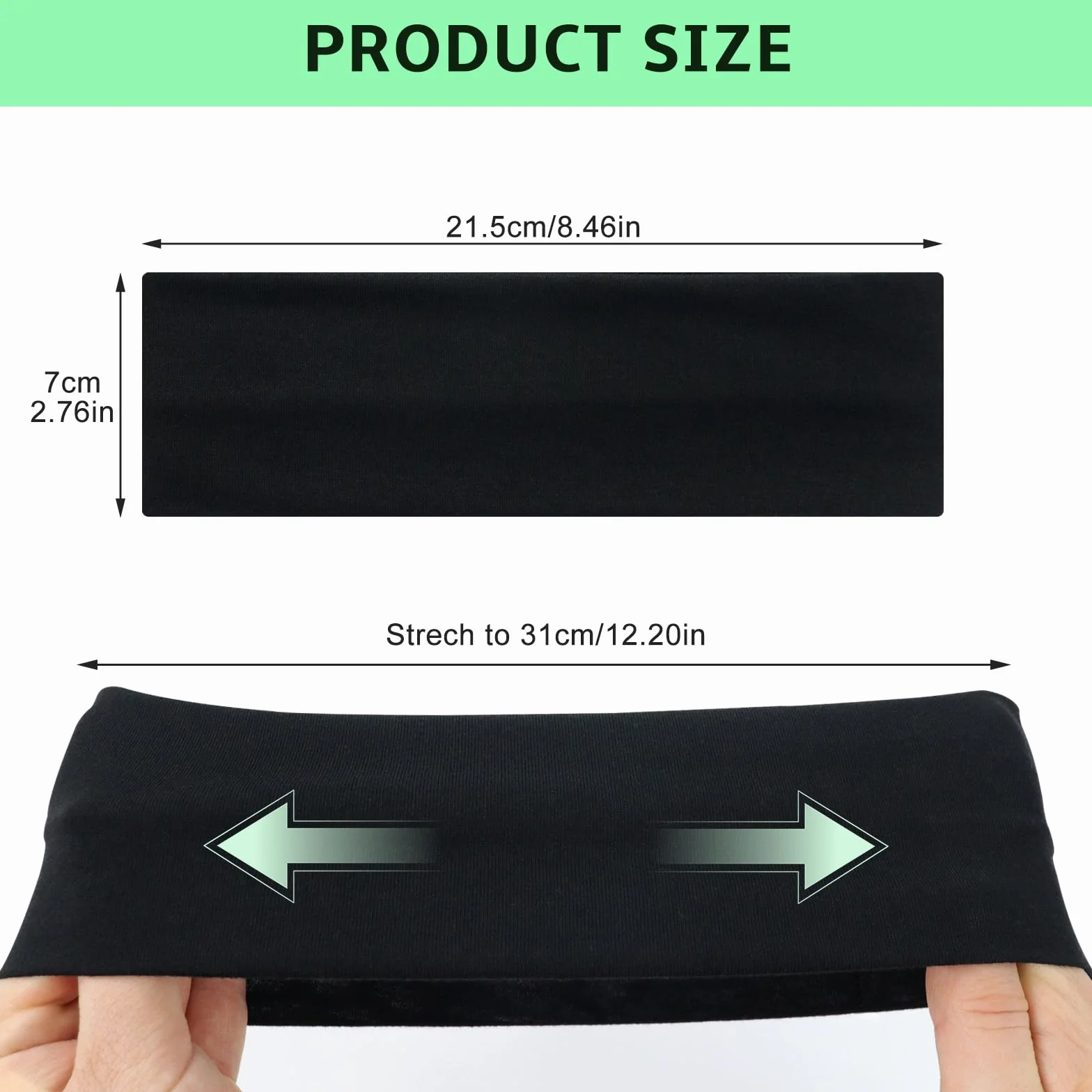 Sularpek Bandeau Cheveux Femme Noir Sport Élastique Antidérapant Large Yoga