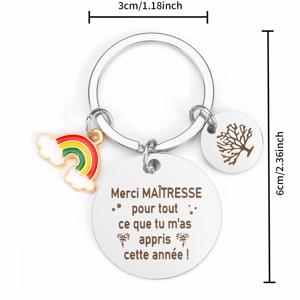 Porte Clef Maîtresse Cadeau Fin d'Année Scolaire Noël Anniversaire Idée Cadeau Accessoire