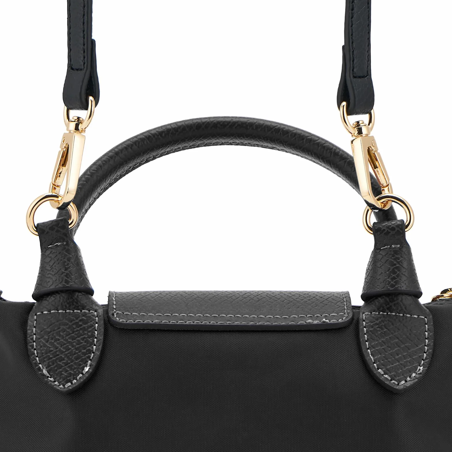 Sangle de Sac à Main en Cuir, Sangle de Remplacement Réglable pour Sac Longchamp (Noir)