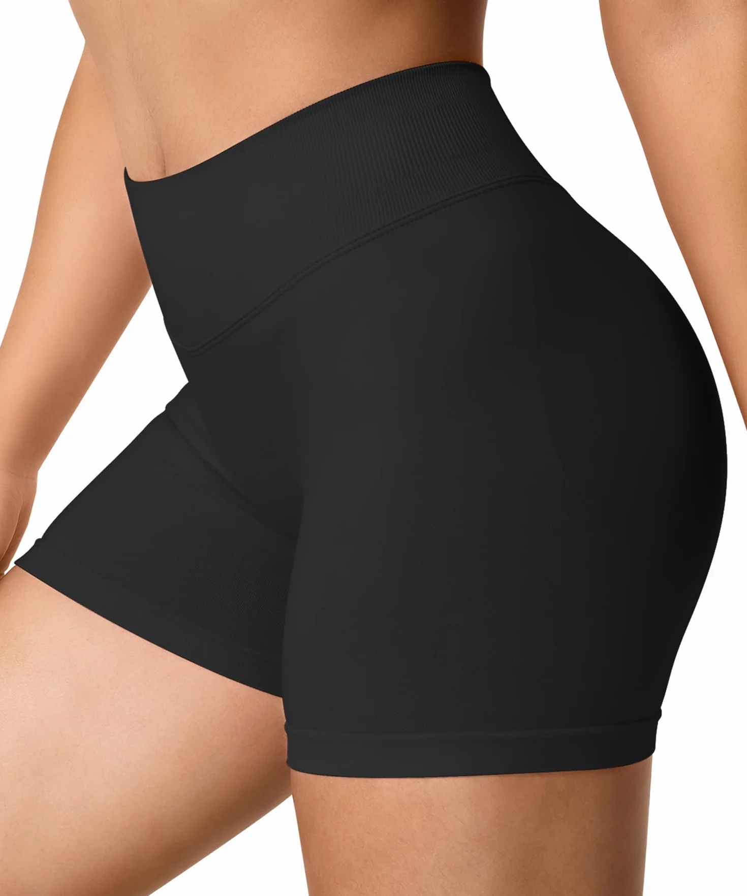 TAYOEA Short de Sport Femme Scrunch Pantalon Push Up Court Butt Lifting Gym sans Couture
