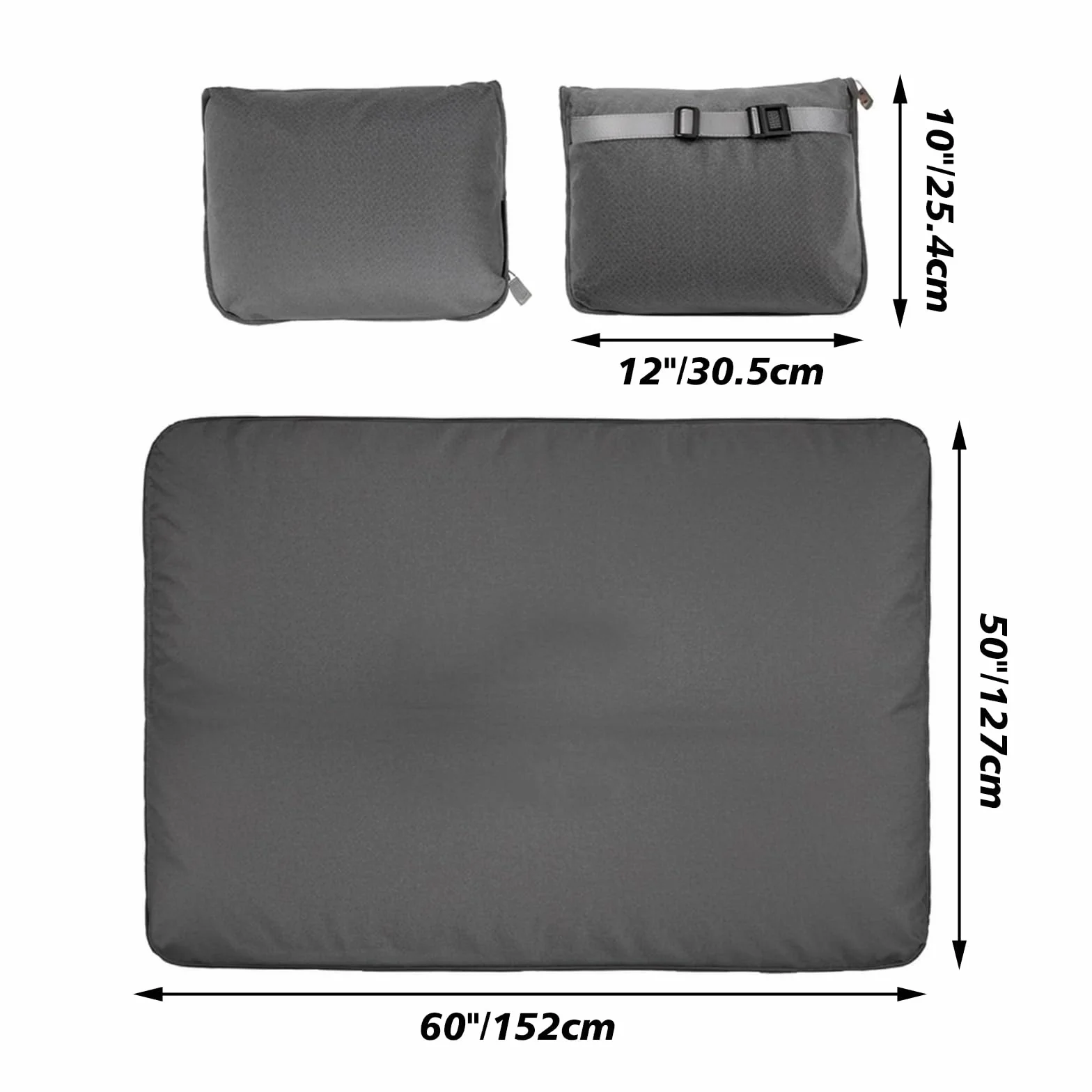 Amexo Couverture de Voyage Douce et Chaude 2 en 1, Super Légère Portable Gris