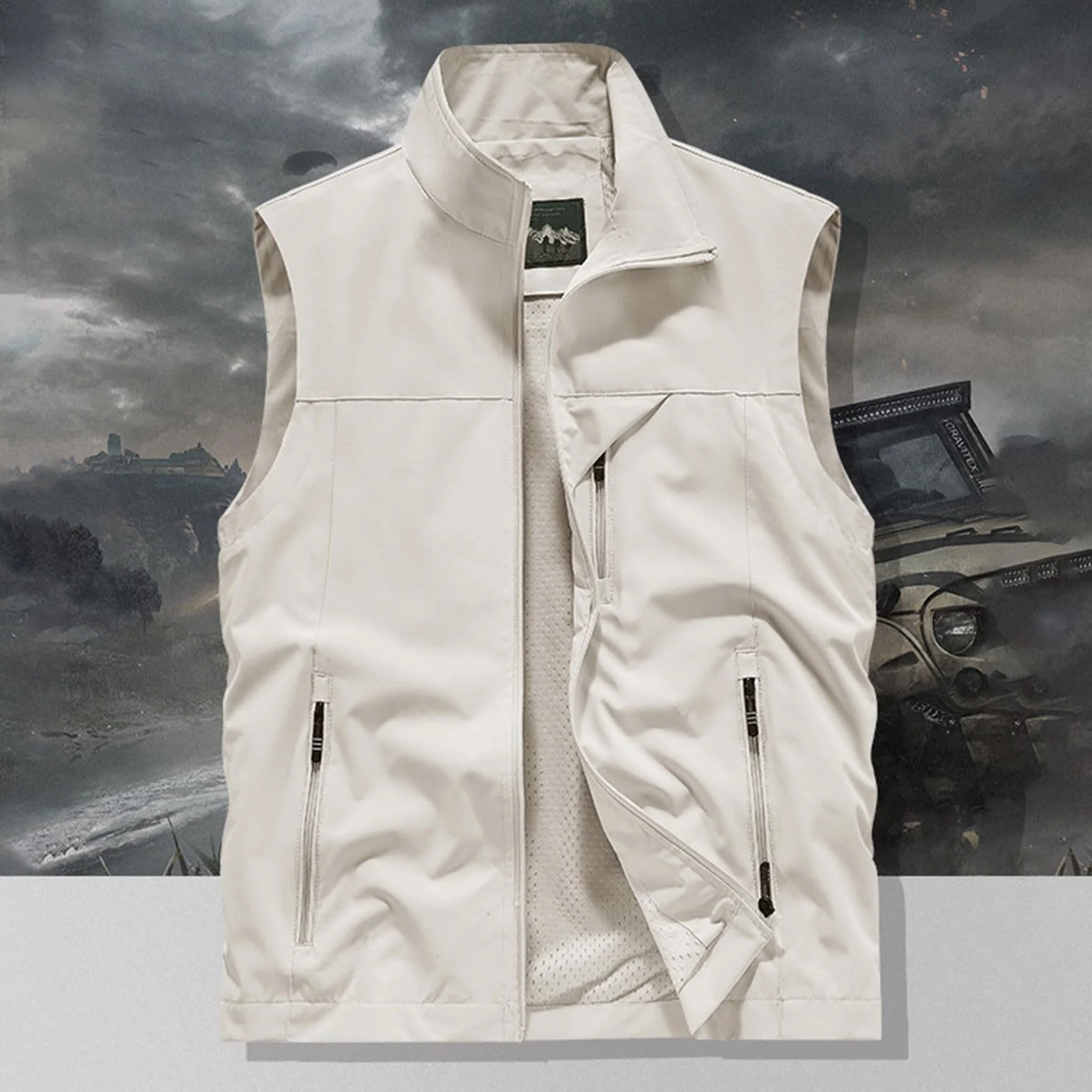 Gilet de Pêche Homme Léger Respirant Séchage Rapide Veste sans Manches Été Loisirs Plein air Multipoches Travail Voyage Chasse Camping