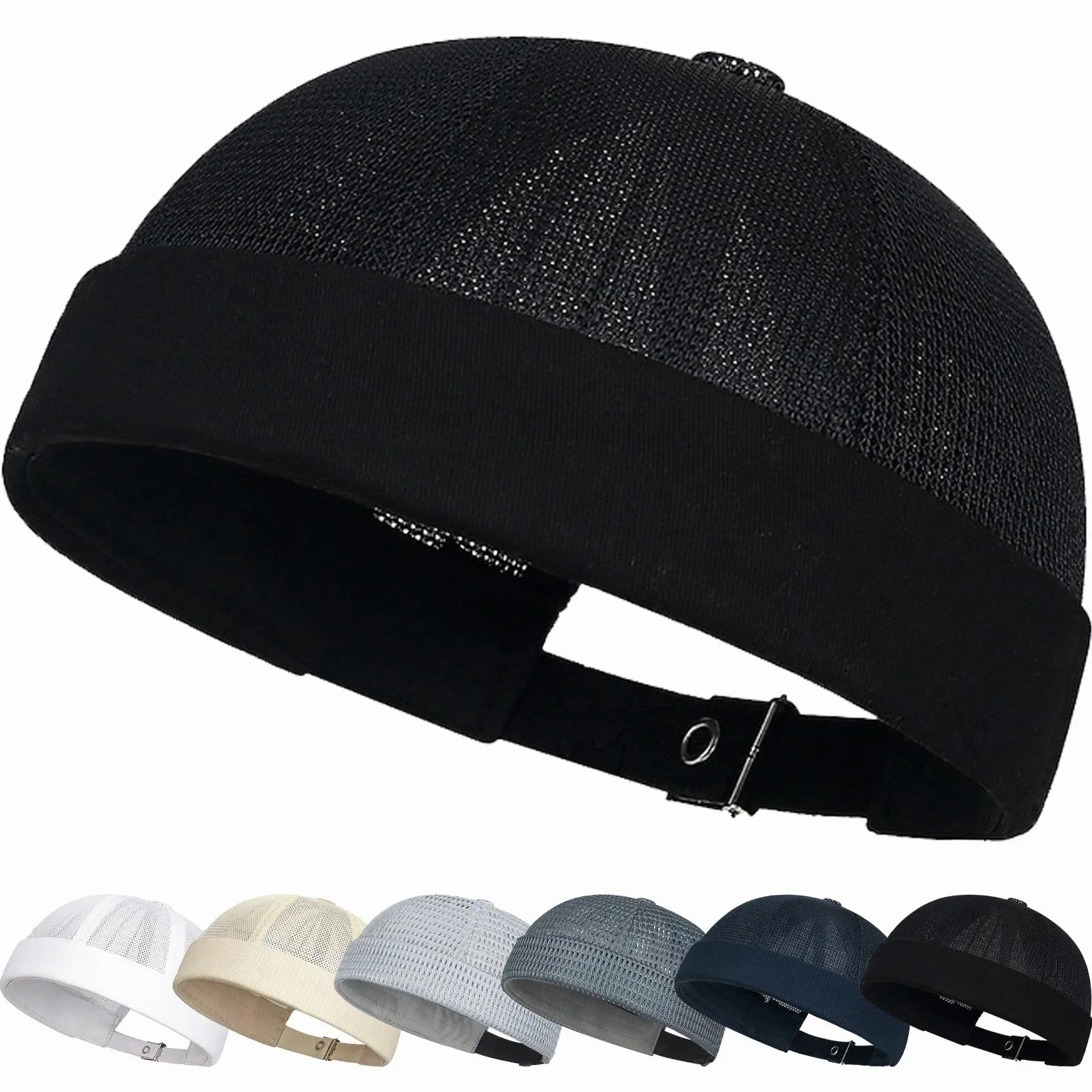 Bonnet de marin Docker Cap homme femme 55-60 cm taille réglable sans bord roulé