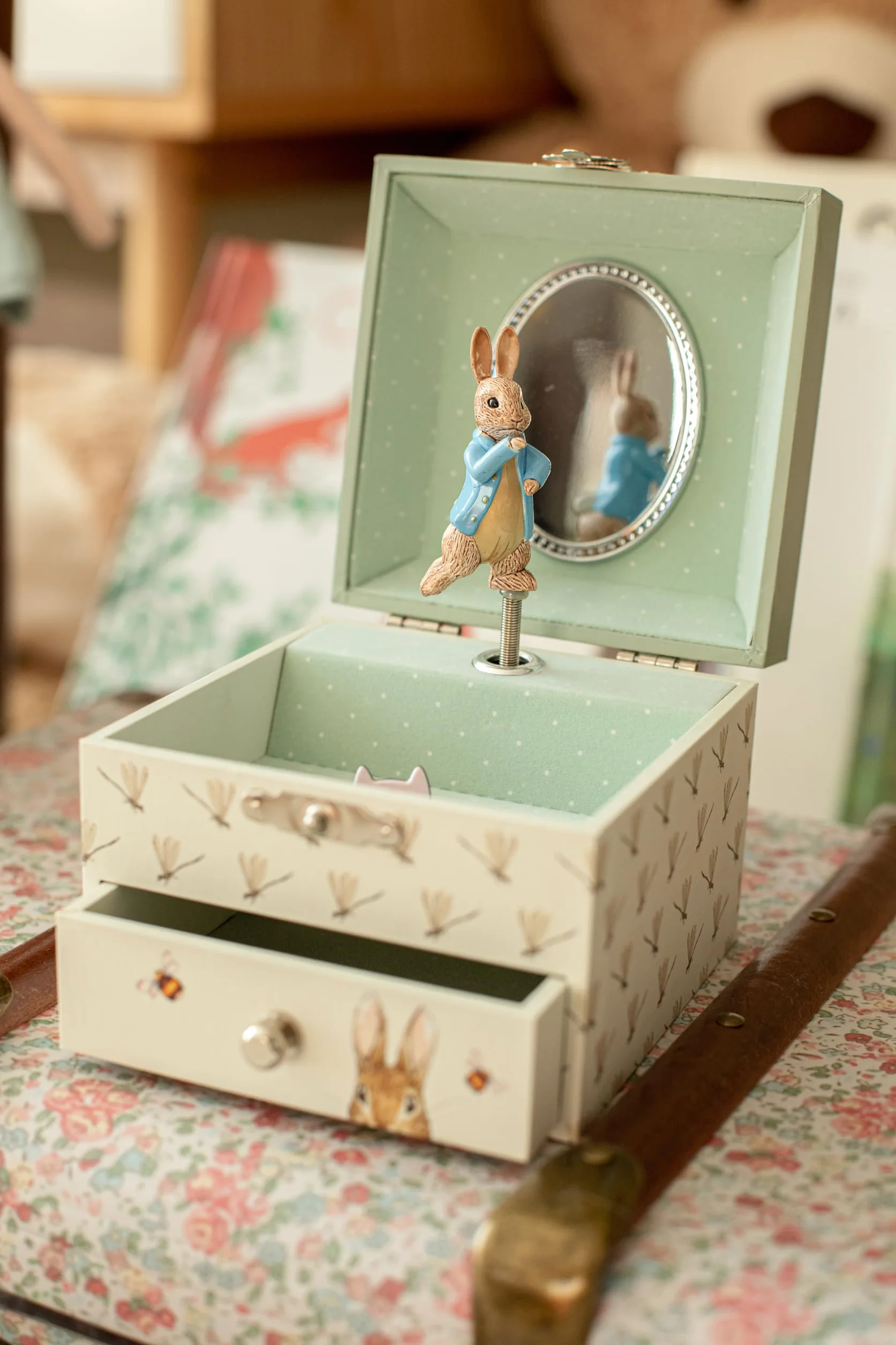 TROUSSELIER Pierre Lapin Peter Rabbit Boîte à Trésors & Bijoux Musicale Colori Vert
