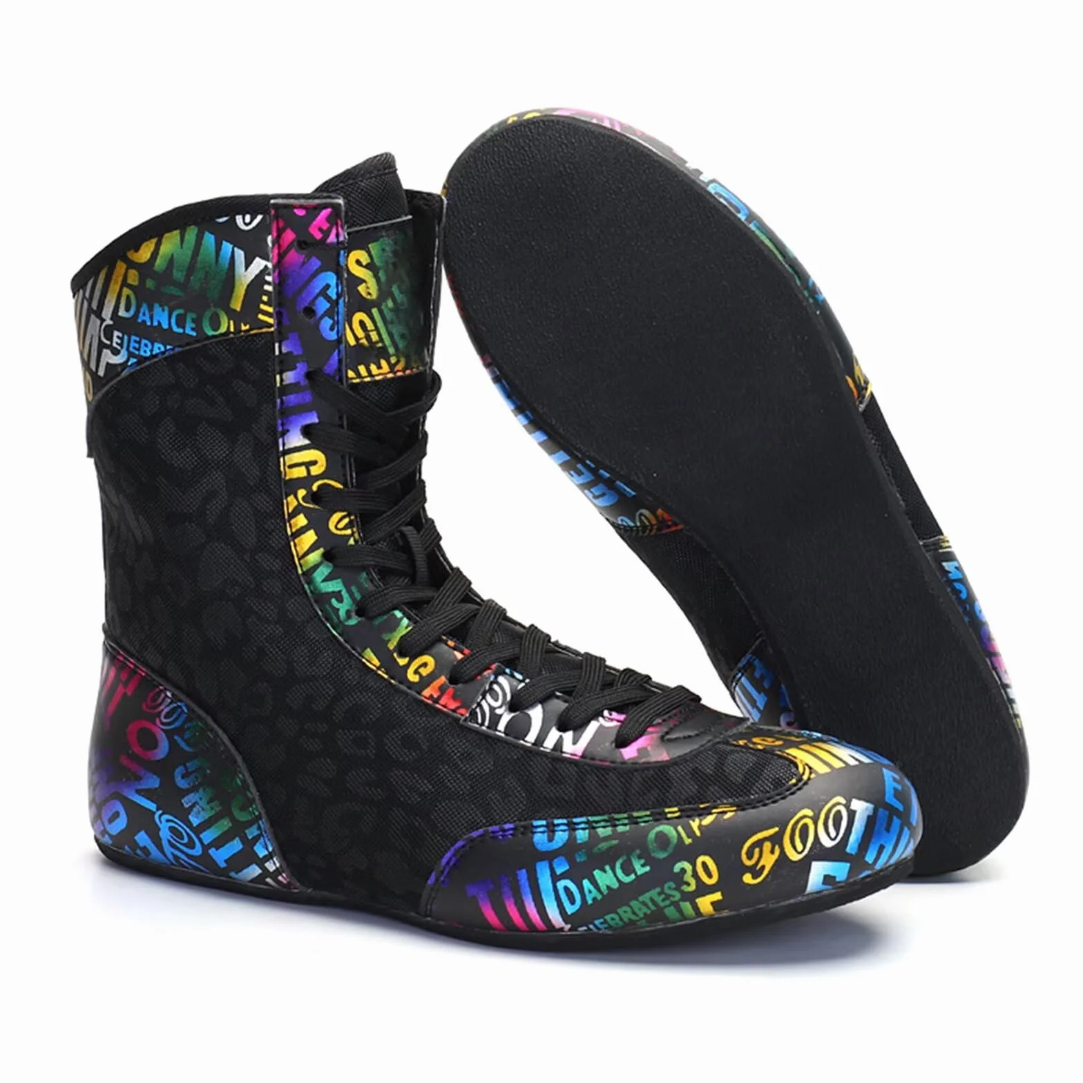 Chaussures de Boxe et de Lutte pour Enfants - Baskets Fitness Montantes Antidérapantes