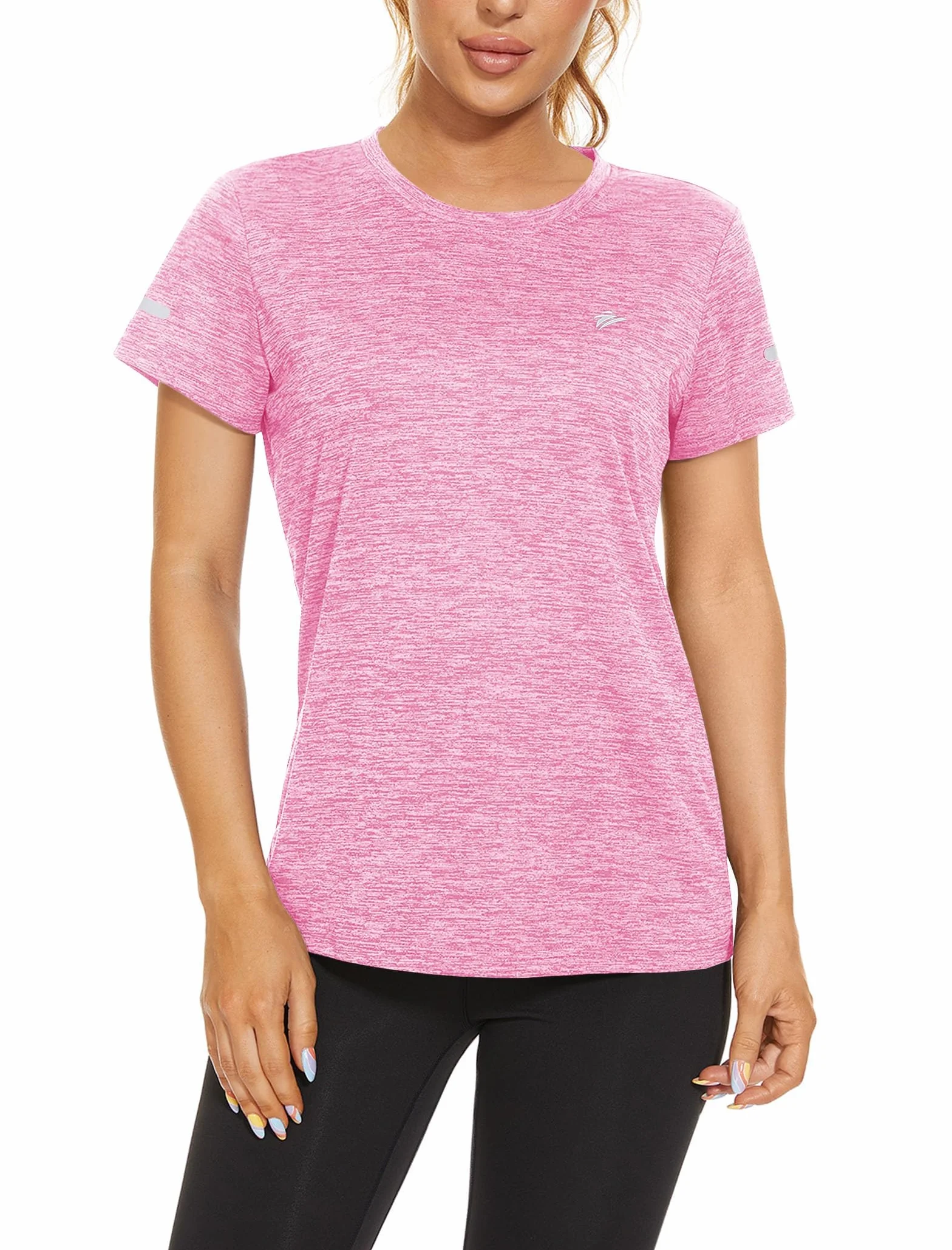 T-Shirt de Course à Pied pour Femme Polyester avec Col Rond