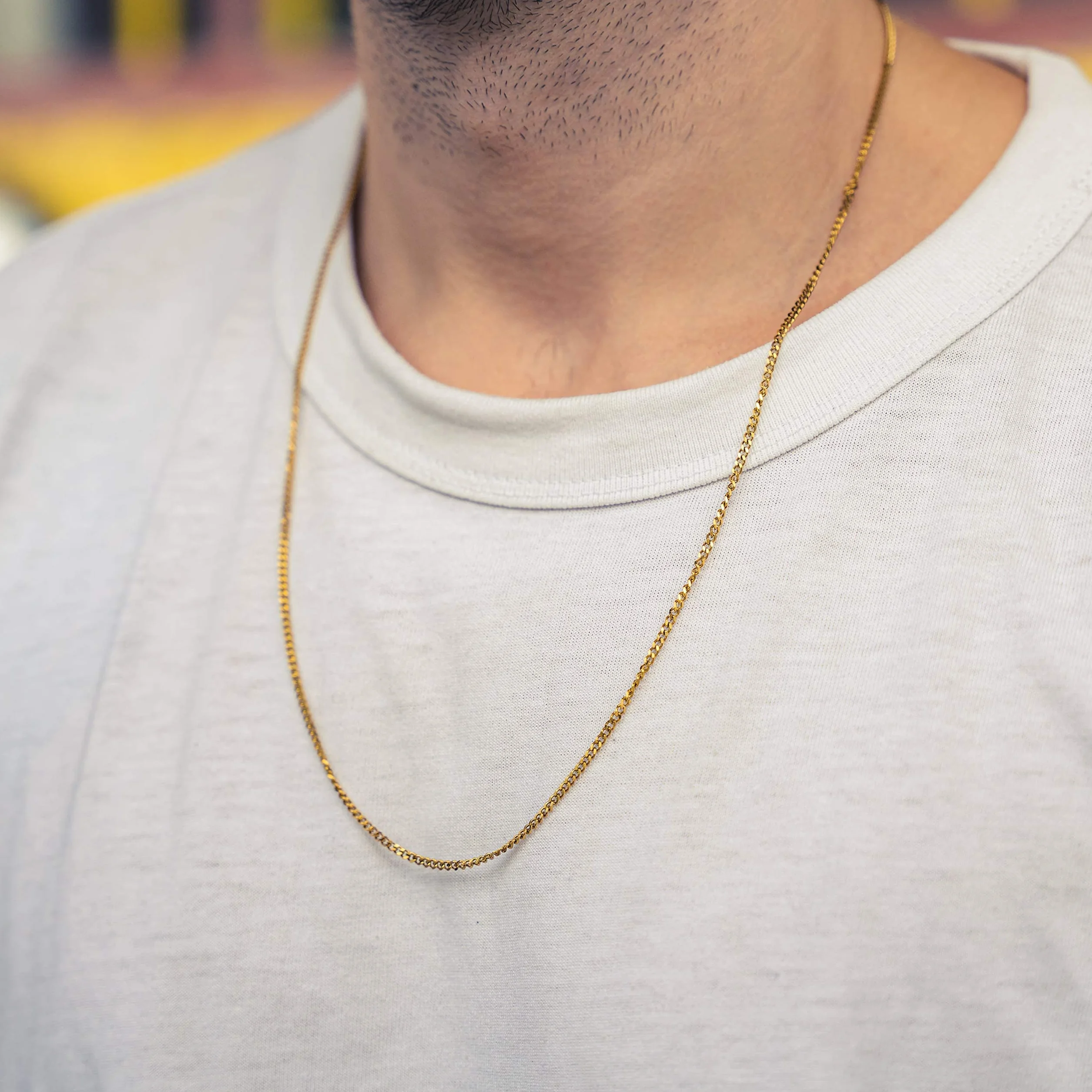 Collier Homme Acier Inoxydable Chaîne Maillons Argent Massif 60 cm Artisanale Cadeau Lui