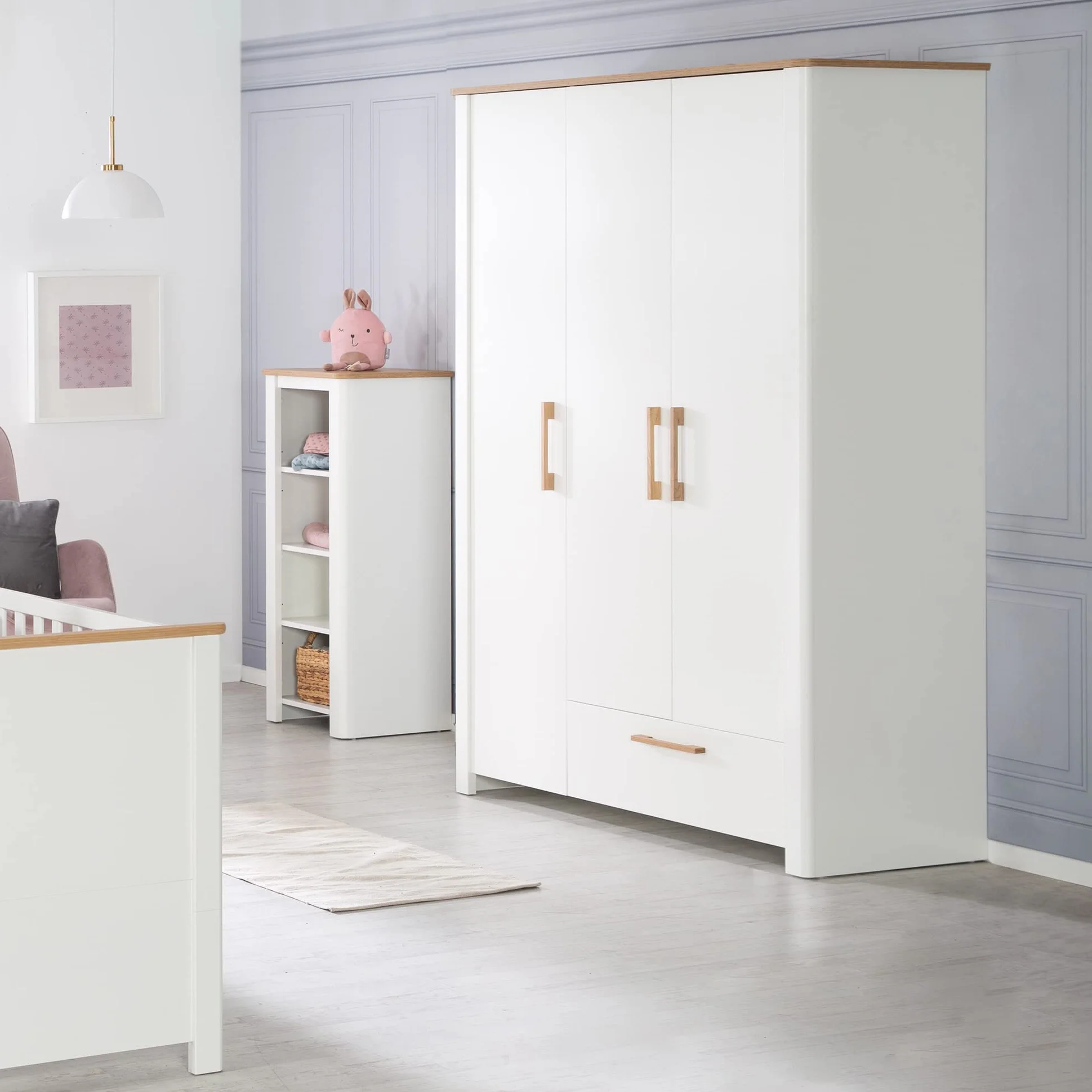 roba Armoire 3 Portes Blanc Chêne Artisanal 200 x 138,5 x 54 cm