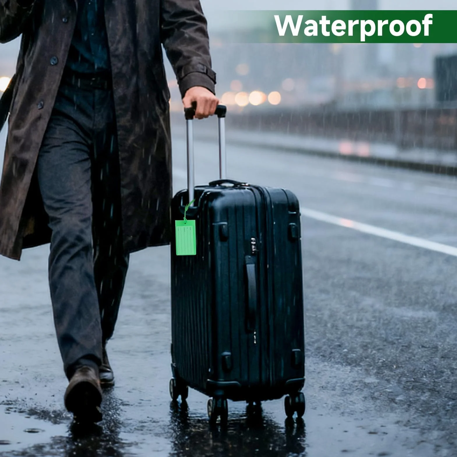 Étiquette Valise avec Carte PVC Étanche 8 Pièces, Porte Nom Bagage pour Voyage Sacs à Dos