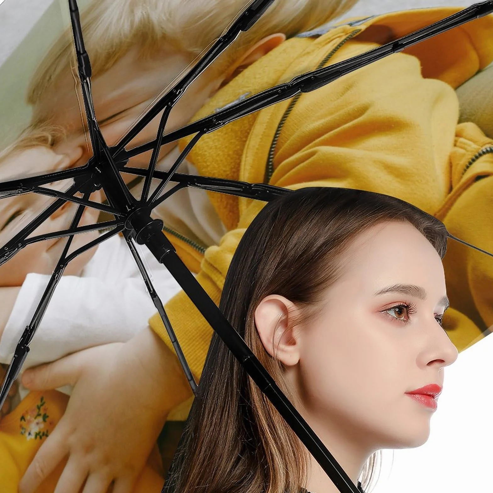 Parapluie personnalisé automatique pliable avec images et texte