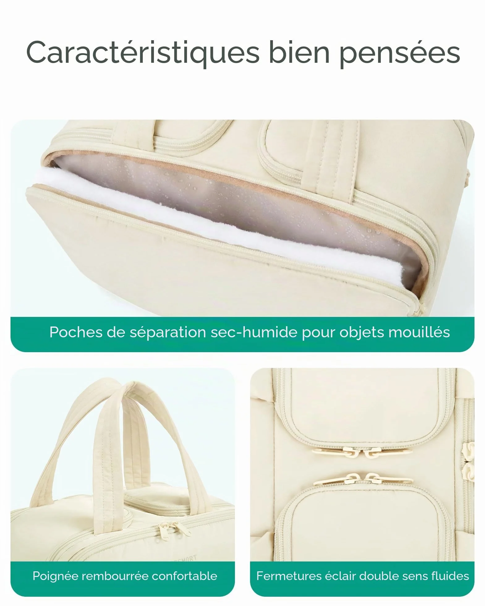 BAGSMART Trousse de Toilette de Voyage Grande pour Femme Noir