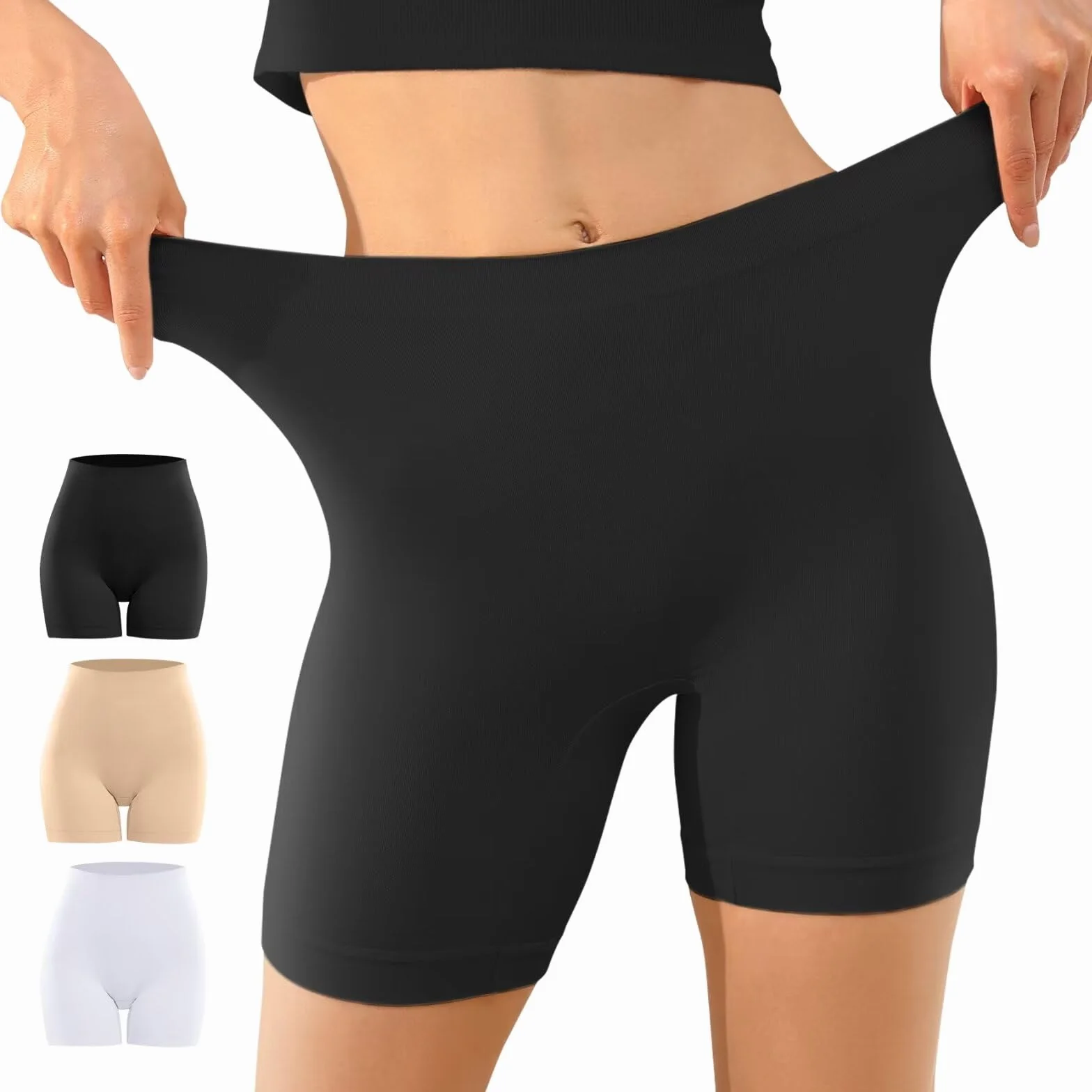 Lot de 3 Shorty Femme sous Jupe Douce Boxer Short Sécurité Legging Court sans Couture
