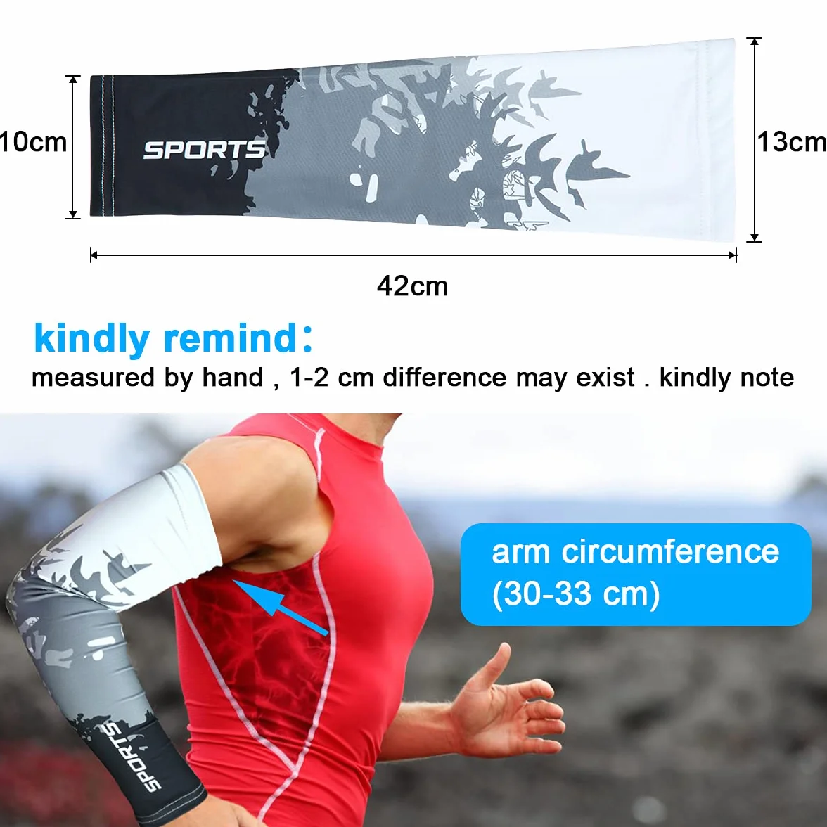 flintronic Manchettes de Bras Homme Femme Anti-UV UPF 50+ Protection Solaire Compression Cyclisme