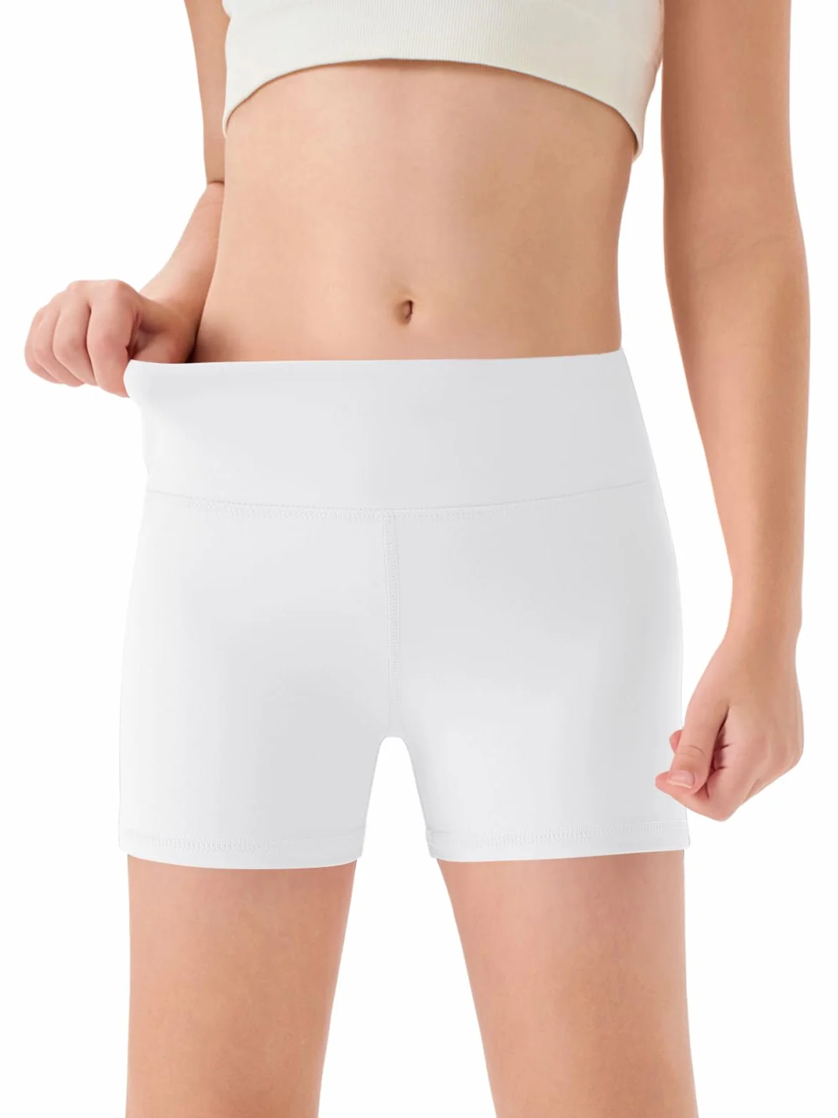 Short d'été pour fille Legging court Taille haute Yoga Danse Gym Sport 5-14 ans