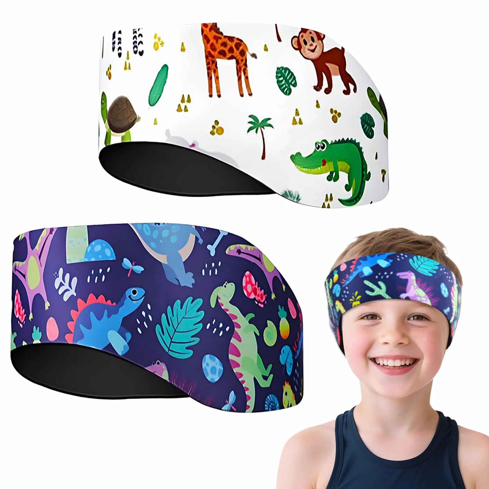 Bandeau Piscine Oreille Enfant 2 PCS Néoprène Natation Surf Douche M