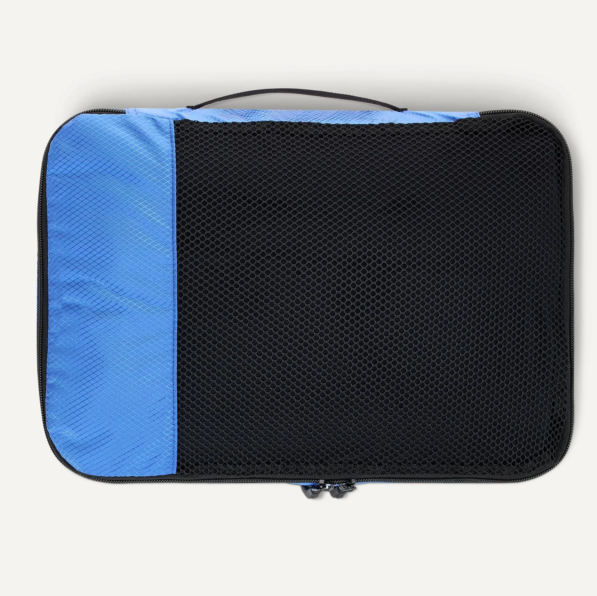 Amazon Essentials Ensemble de 4 Cubes de Rangement, Organisateurs de Voyage avec Double Fermeture Éclair, Taille M, Bleu