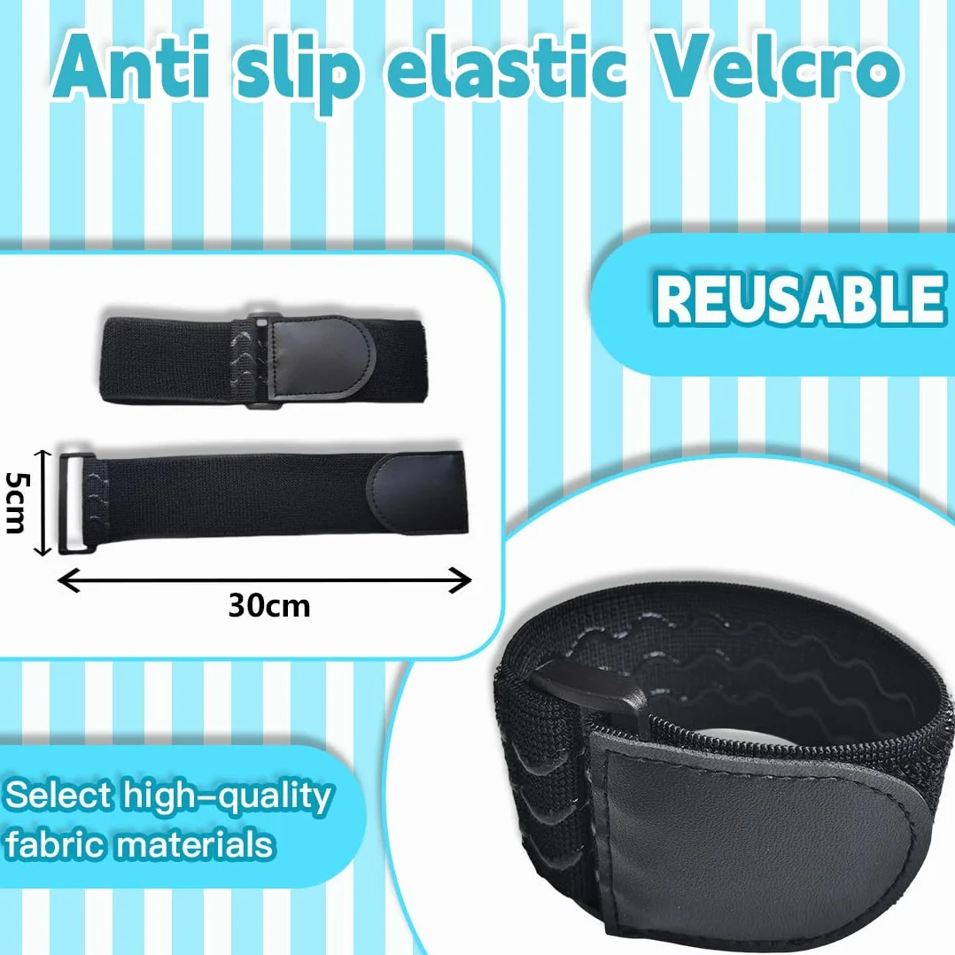 Sécurité Robinet Enfants Bande Élastique Velcro 2pcs Noir 5x30cm