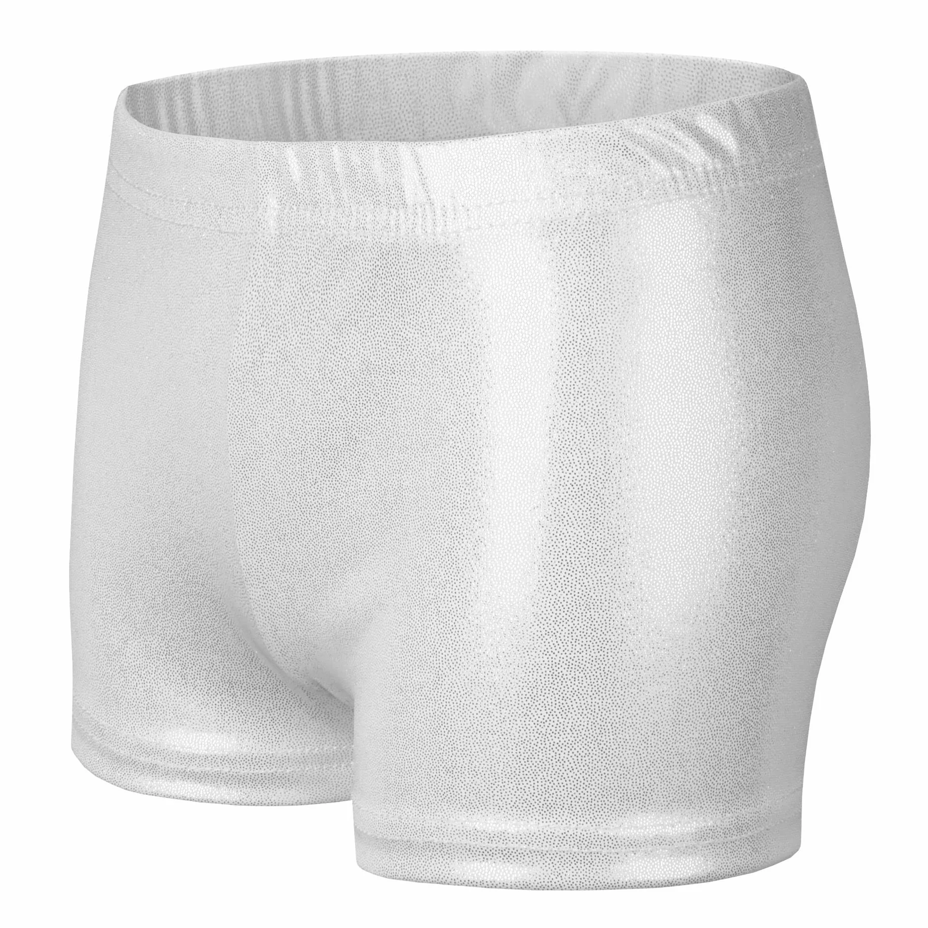 Short de Danse métallique Brillant pour Fille - Taille élastique - Sport, Yoga, Gymnastique
