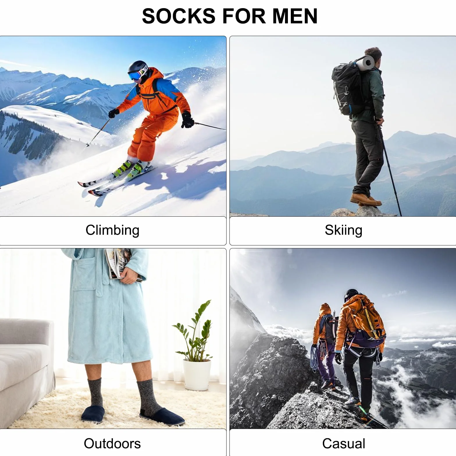 Chaussettes Thermiques Homme Chaudes Hiver 39-46 Paire