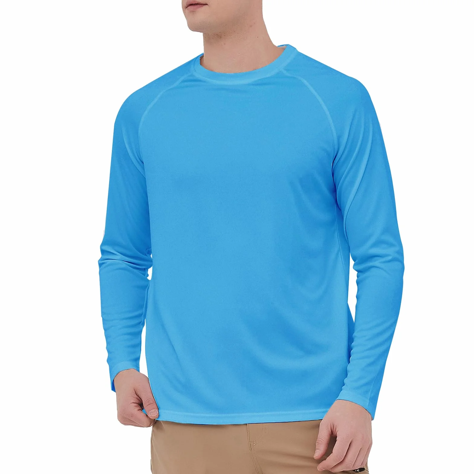 HYCOPROT Rashguard Anti-UV Hommes Manches Longues UPF 50+ Protection Solaire T-Shirt de Sport