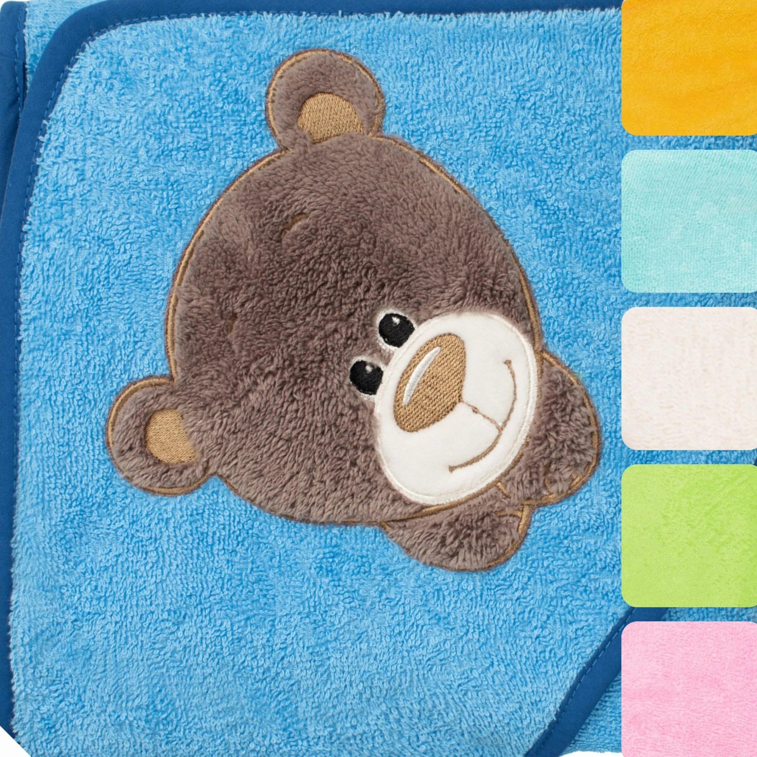 Morgenstern Peignoir Enfant 100 x 100 cm 100% Coton Éponge Oeko-TEX® Bleu