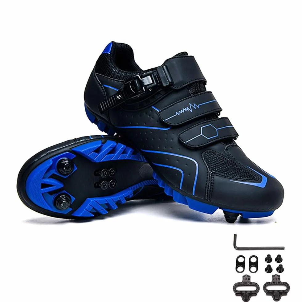 Chaussures de VTT Homme Femme Cyclisme Velo Route Respirantes Compatibles Look SPD