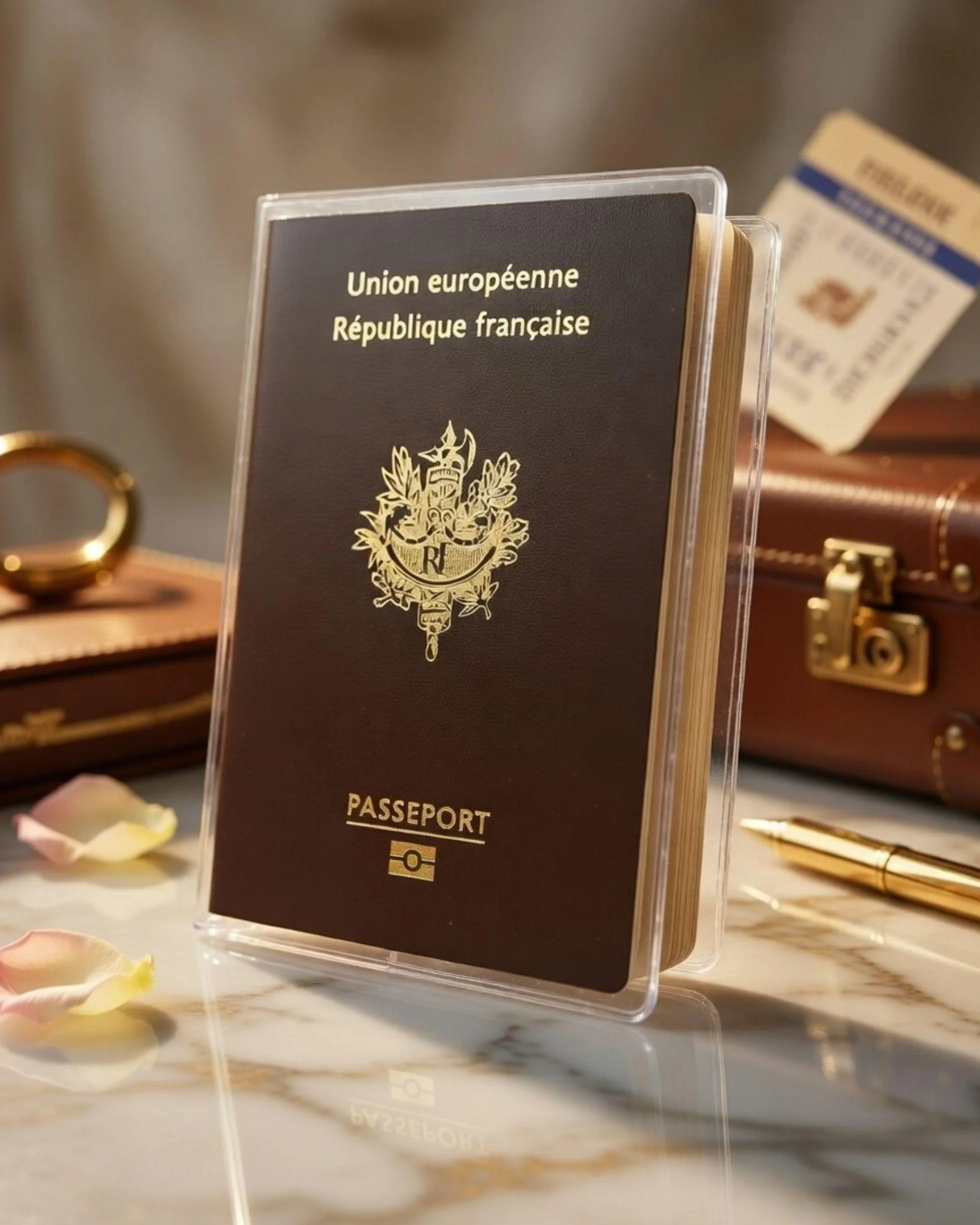 Lot de 2 Étuis Passeport Transparent en PVC Souple Cristal Fabriqué en France