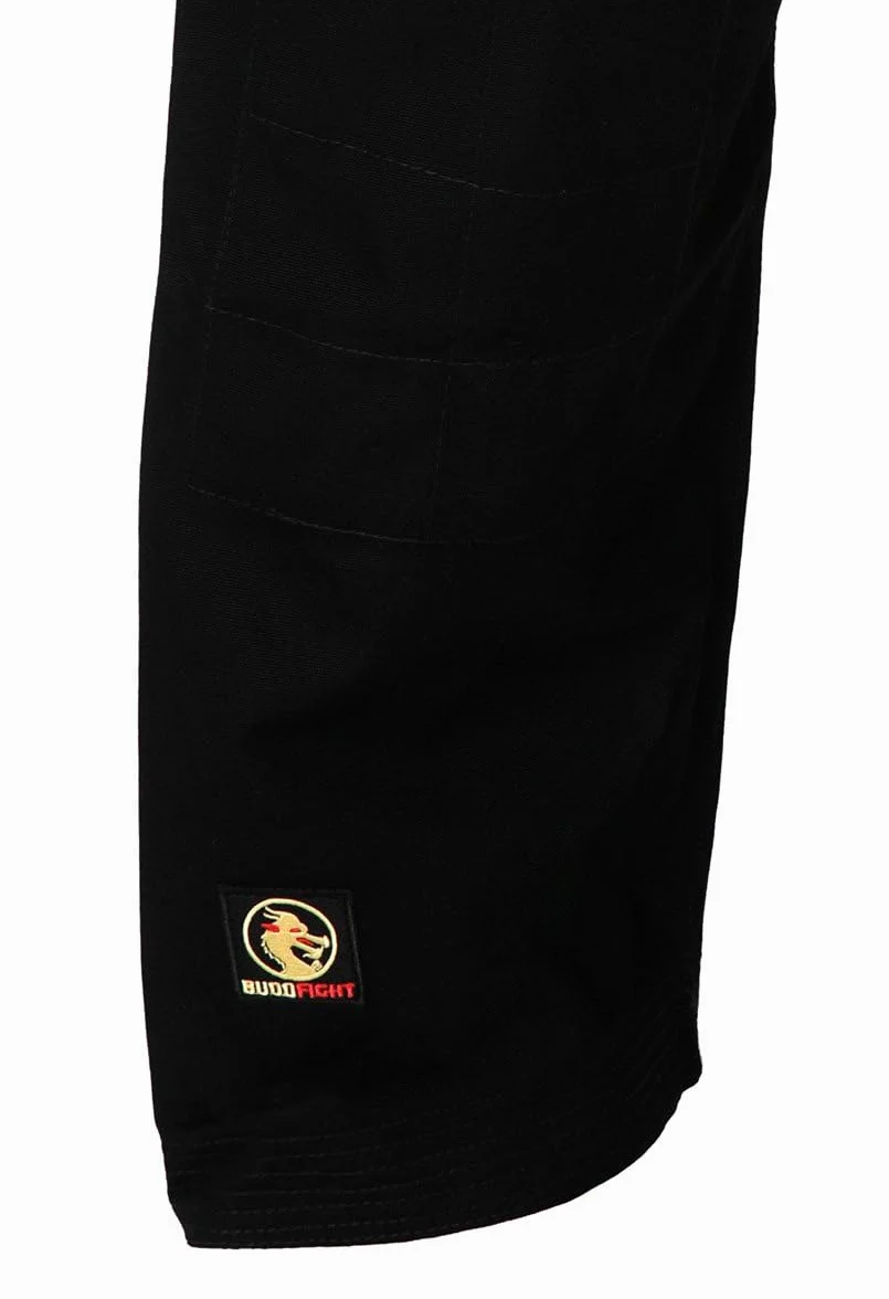 BUDOFIGHT Pantalon de karaté en coton noir