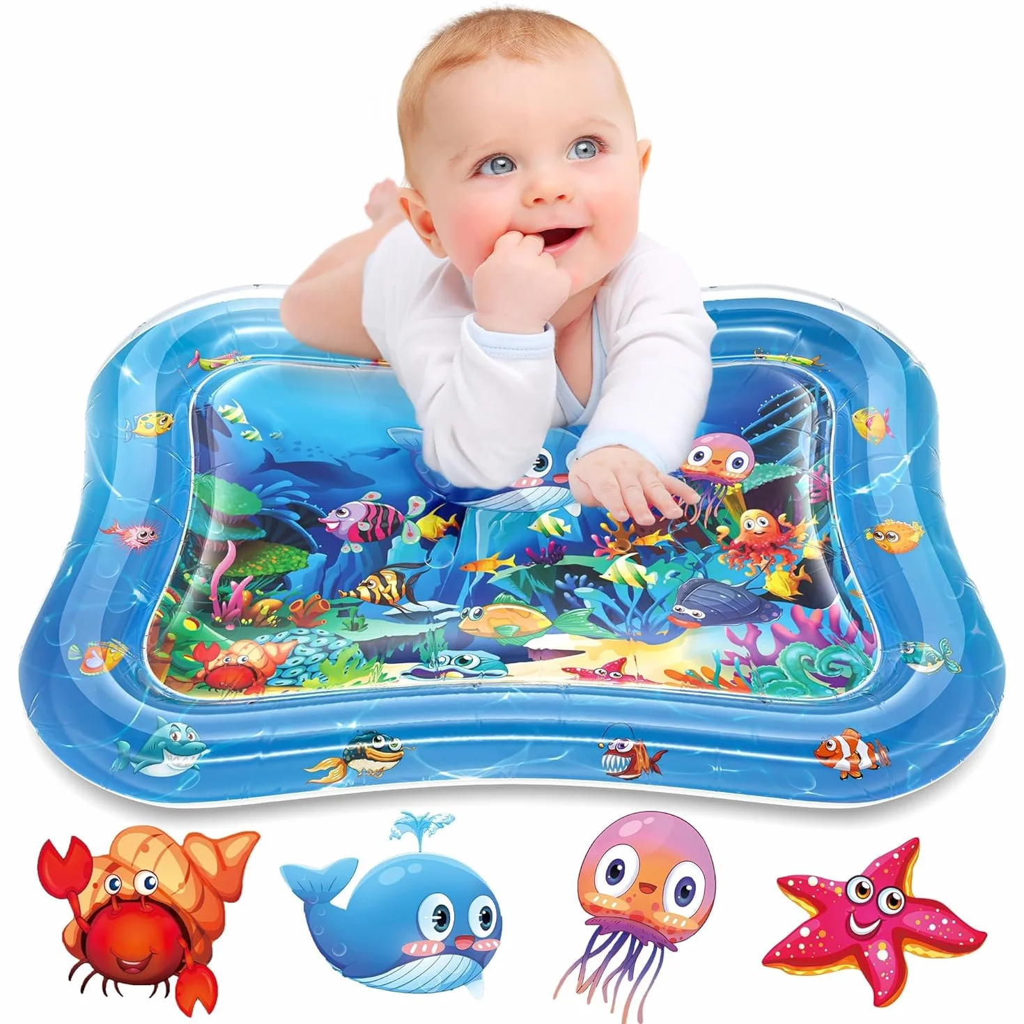 Infinno Gonflable Tummy Time Mat Tapis de jeu d'eau pour bébé 3 6 9 mois