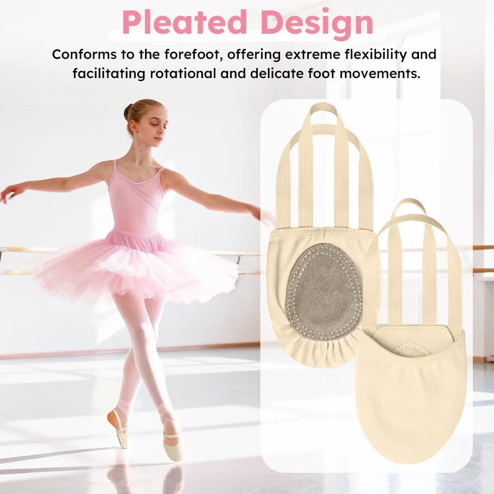 DiULi Demi-Pointes de Danse Classique pour Femmes Chaussons Semi-Solde Ballet Couleur Chair