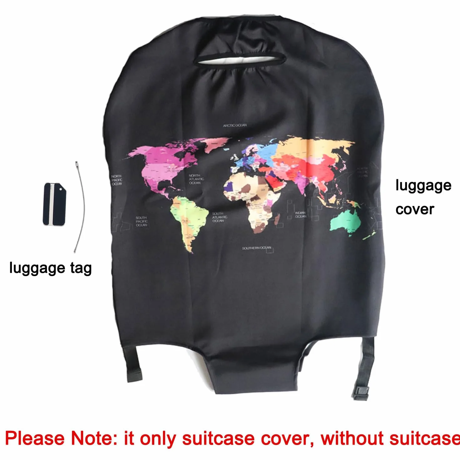 Étiquette Bagage Élastique Housse de Valise Protecteur pour 18-32 Pouce Map M
