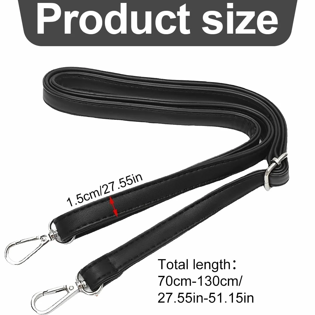 Bandoulière en Cuir Réglable Noire pour Sac Femme DIY