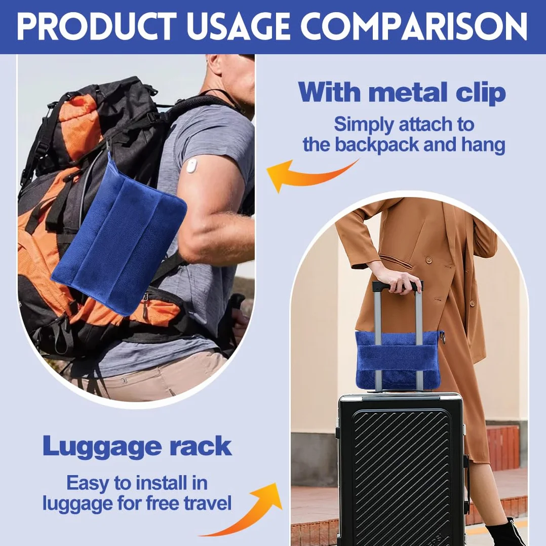 Couverture de voyage 3 en 1 ultra légère et chaude pour avion et voiture avec coussin gonflable et accessoires
