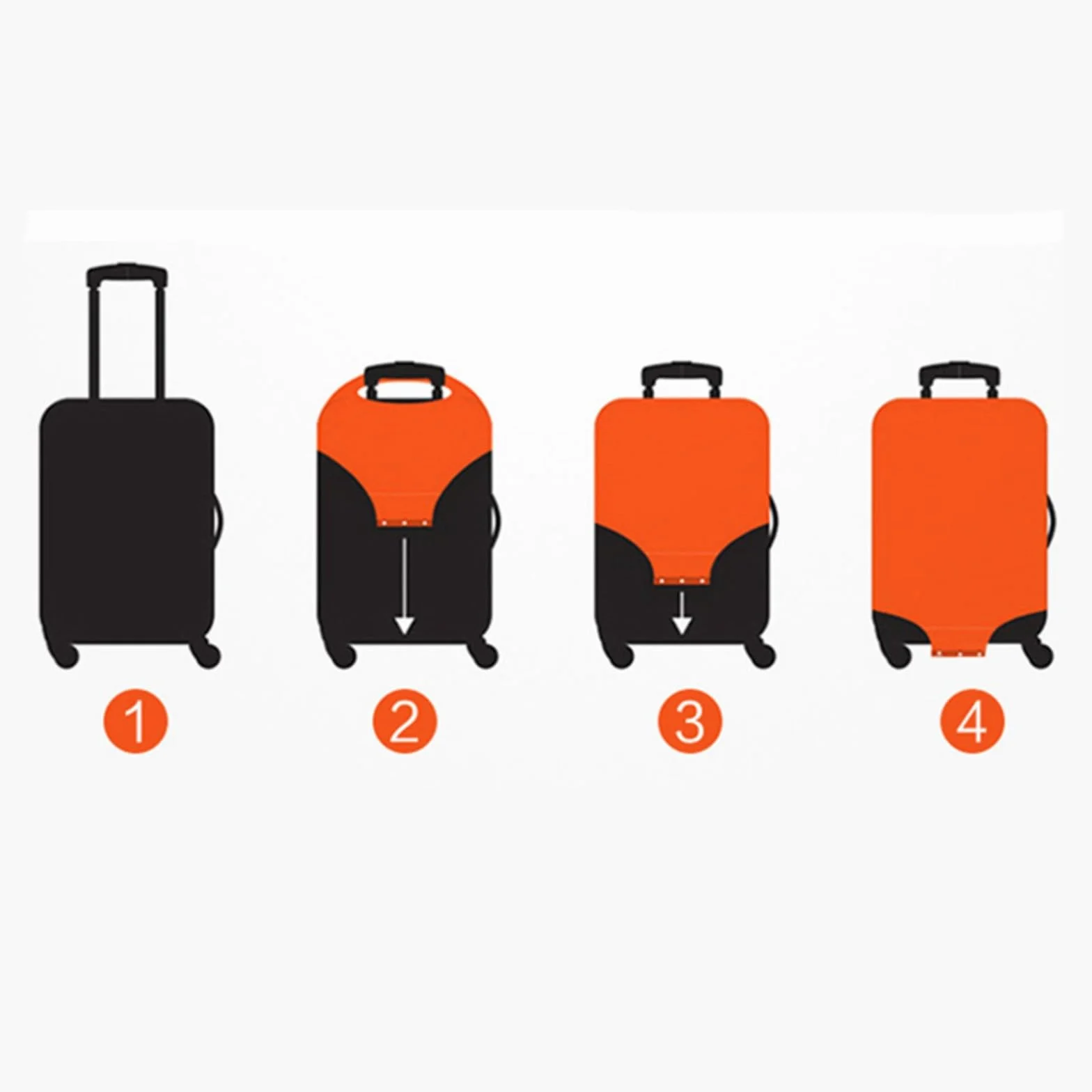 Elastique Housse De Valise Luggage Cover Protection Bagage Voyager Bleu M 22-25 inch