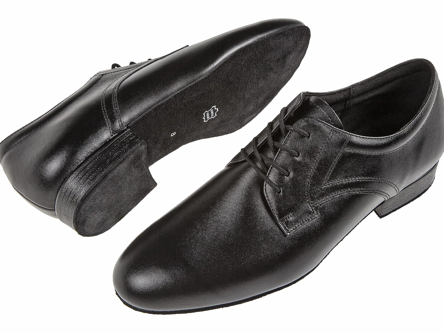 Diamant Chaussures de Danse Cuir Noir 2 cm