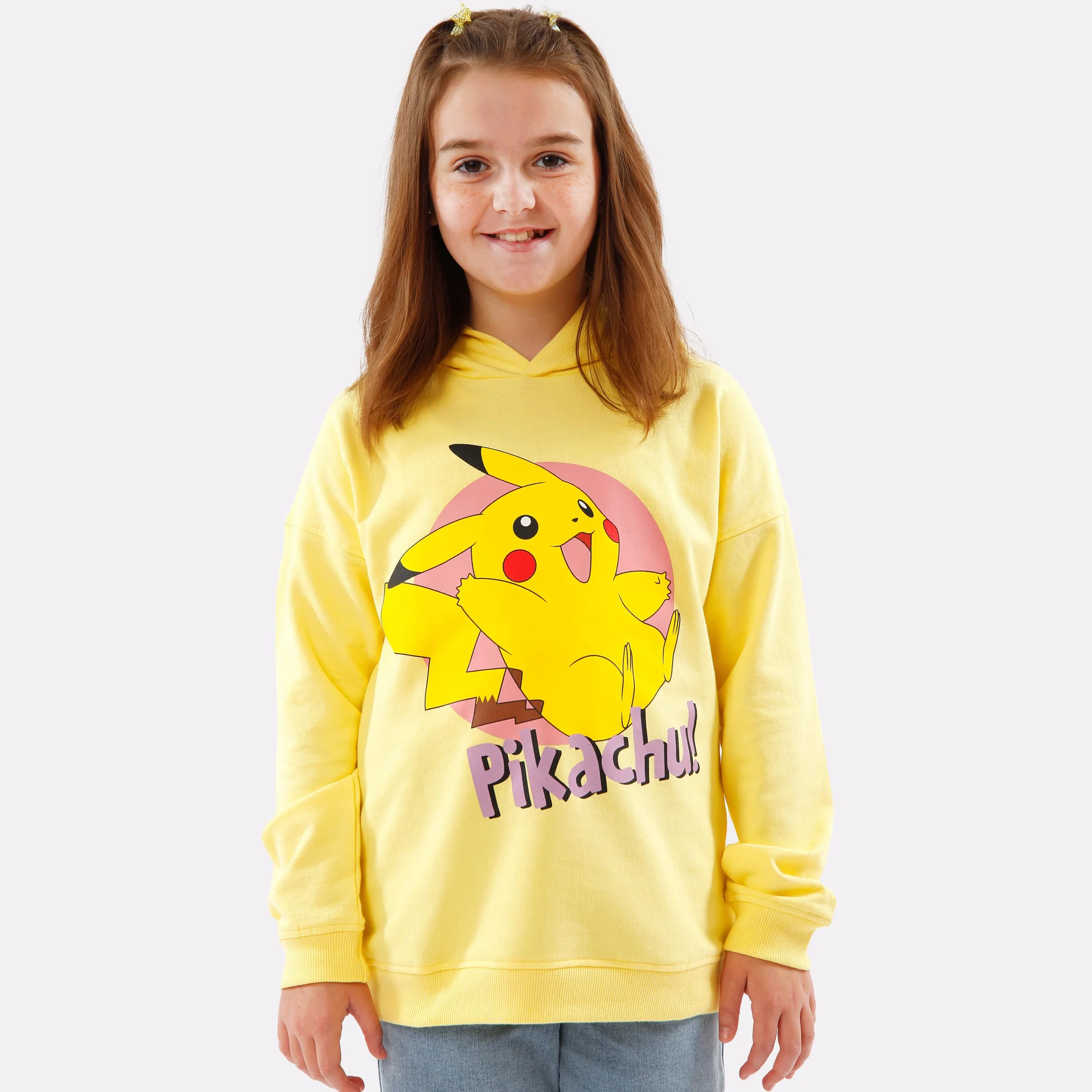 Pokémon Sweat à Capuche Fille Pikachu Jaune 5-12 Ans