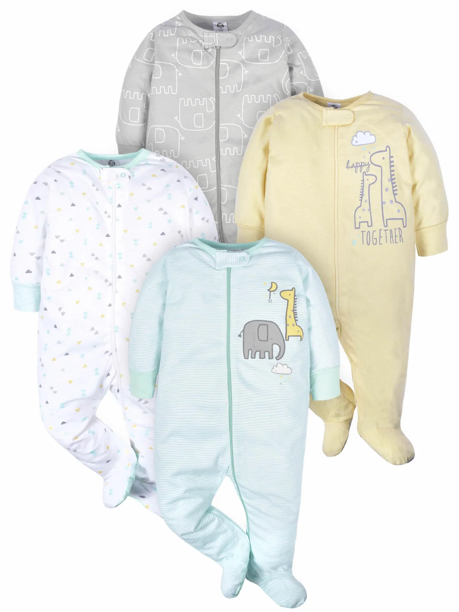 Gerber Sleep 'N Play Footie Place Mixte bébé 4 Pack
