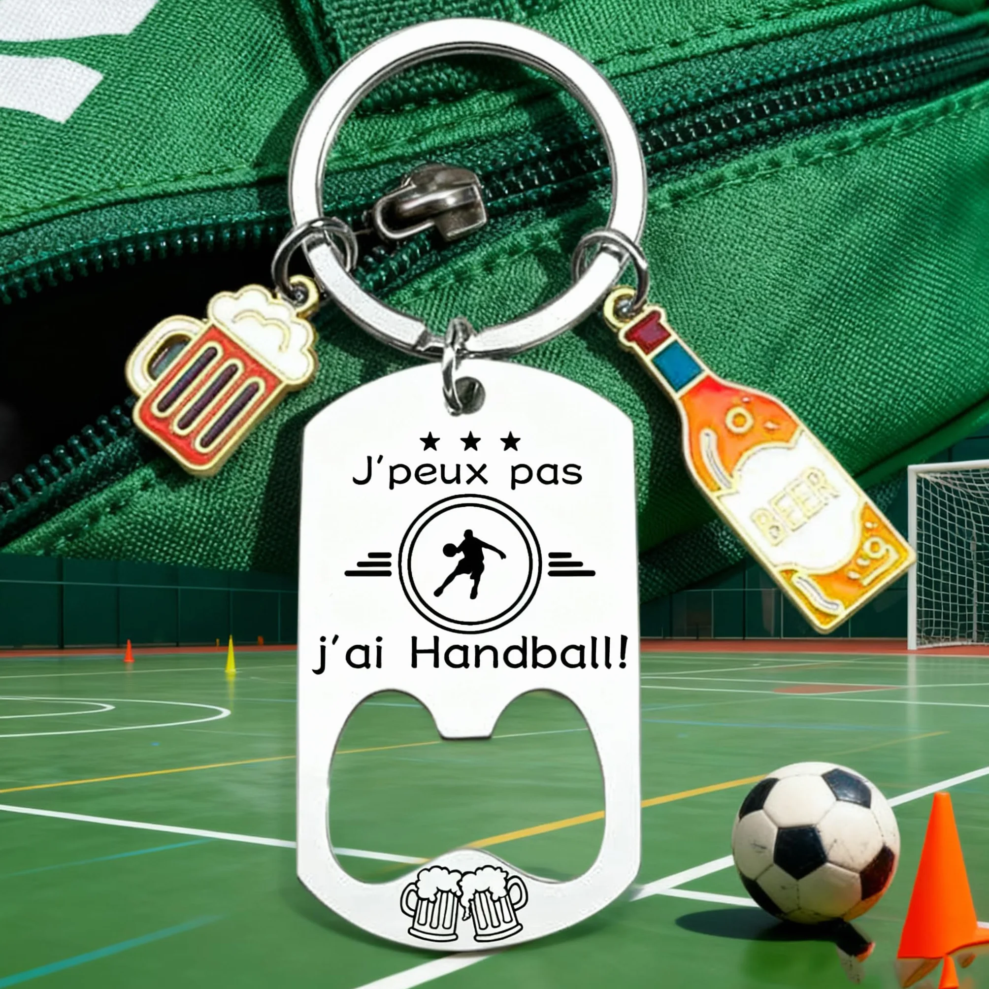Porteclef Décapsuleur Original Cadeau Fan de Basket Coach Personnalisé