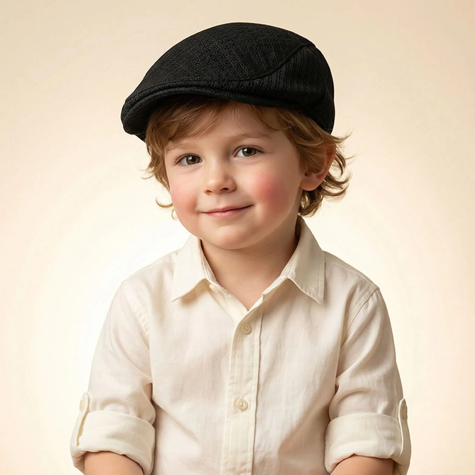 Casquette Tweed Bébé Enfant Béret Plate Chapeau Gavroche Respirant Réglable Newsboy Gatsby Vintage Protection Solaire