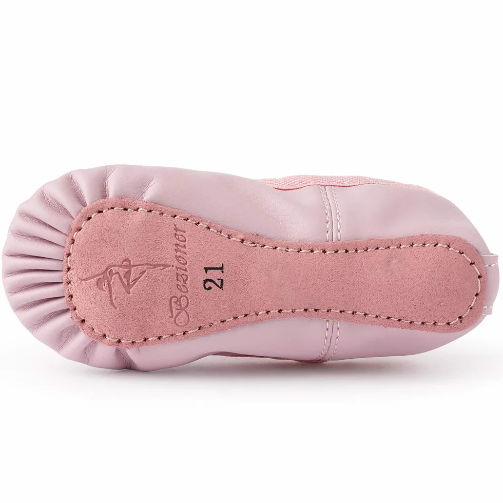 Bezioner Chaussures de Danse Cuir Demi Pointe Pantoufle de Ballet Ballerine pour Enfants Femme