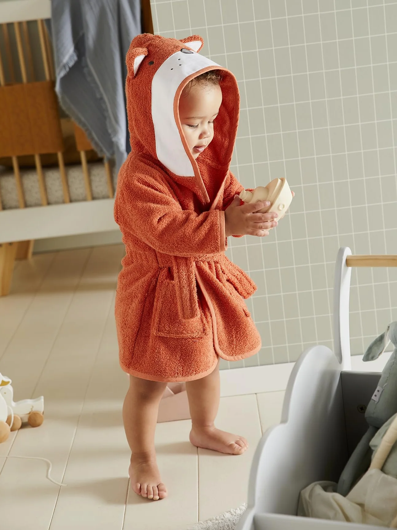 VERTBAUDET Peignoir de bain bébé Renard