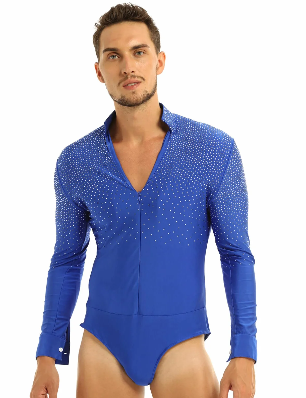 Justaucorps Danse Latine Homme Body Danse Classique Gymnastique Manches Longues